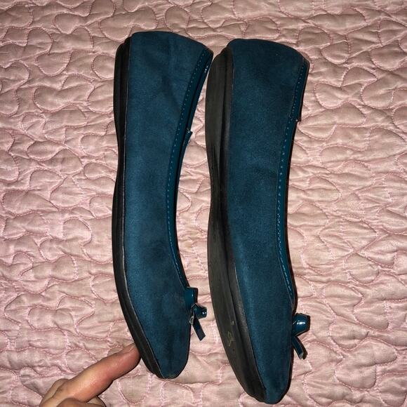 Bongo Cottagecore Ballet Flats Blue Green Divinity Bow Flats - Picture 6 of 9